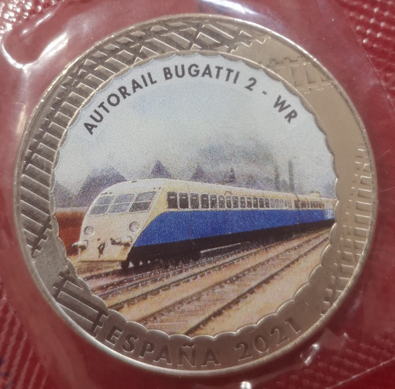 Euro. Spagna. 1,5 Euro 2021. Storia della Ferrovia. Bugatti. CuNi. FDC. (0724) ...