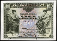 1906. 100 pesetas. (Ed. B97) (Ed. 313). 30 de junio. Sin serie. Escaso así. S/C-.