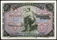 1906. 50 pesetas. (Ed. B99a) (Ed. 315a). 24 de septiembre. Serie C. Leves dobleces. MBC+.