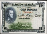 1925. 100 pesetas. (Ed. C1) (Ed. 350). 1 de julio, Felipe II. Serie E. S/C.