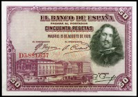 1928. 50 pesetas. (Ed. C5) (Ed. 354). 15 de agosto, Velázquez. Serie D. S/C.