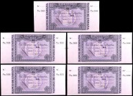 1937. Bilbao. 1000 pesetas. (Ed. NE27a, b, c, d y f) (Ed. NE27a, b, c, f y g). 1 de enero. 5 billetes, todos con antefirmas distintas y matrices later...
