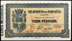 1937. Gijón. 100 pesetas. (Ed. C50) (Ed. 399). Septiembre. S/C-.
