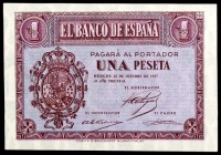 1937. Burgos. 1 peseta. (Ed. D26a) (Ed. 425a). 12 de octubre. Serie C. S/C-.