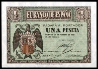 1938. Burgos. 1 peseta. (Ed. D28a) (Ed. 427a). 28 de febrero. Serie D. S/C-.