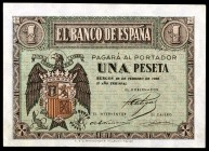 1938. Burgos. 1 peseta. (Ed. D28a) (Ed. 427a). 28 de febrero. Serie F. S/C-.