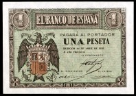 1938. Burgos. 1 peseta. (Ed. D29a) (Ed. 428a). 30 de abril. Serie D. S/C-.