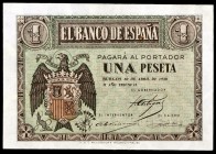 1938. Burgos. 1 peseta. (Ed. D29a) (Ed. 428a). 30 de abril. Serie E. S/C-.