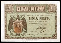 1938. Burgos. 1 peseta. (Ed. D29a) (Ed. 428a). 30 de abril. Serie M. Leve doblez. S/C-.