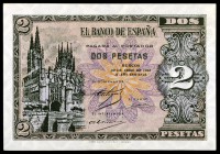 1938. Burgos. 2 pesetas. (Ed. D30) (Ed. 429). 30 de abril. Serie A. S/C-.