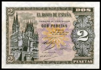 1938. Burgos. 2 pesetas. (Ed. D30a) (Ed. 429a). 30 de abril. Serie B. S/C-.