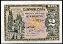 1938. Burgos. 2 pesetas. (Ed. D30a) (Ed. 429a). 30 de abril. Serie C. S/C-.