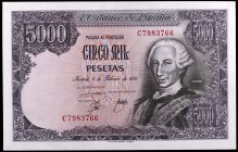 1976. 5000 pesetas. (Ed. E1a) (Ed. 475a). 6 de febrero, Carlos III. Serie C. S/C.