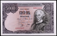 1976. 5000 pesetas. (Ed. E1a) (Ed. 475a). 6 de febrero, Carlos III. Serie G. S/C.