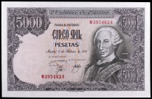 1976. 5000 pesetas. (Ed. E1a) (Ed. 475a). 6 de febrero, Carlos III. Serie W. S/C.