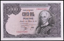 1976. 5000 pesetas. (Ed. E1a) (Ed. 475a). 6 de febrero, Carlos III. Serie 1A. S/C.