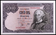 1976. 5000 pesetas. (Ed. E1b) (Ed. 475b). 6 de febrero, Carlos III. Serie 9A. Escaso. S/C.