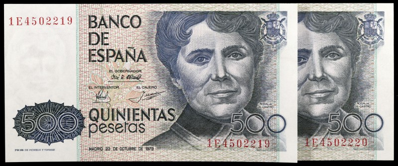 1979. 500 pesetas. (Ed. E2a) (Ed. 476a). 23 de octubre, Rosalía de Castro. Parej...