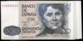 1979. 500 pesetas. (Ed. E2a) (Ed. 476a). 23 de octubre, Rosalía de Castro. 16 billetes, series 1A a 1N, 1P y 1S. S/C-/S/C.