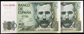 1979. 1000 pesetas. (Ed. E3a) (Ed. 477a). 23 de octubre, Pérez Galdós. 2 billetes, series 1A y 1Z. S/C.