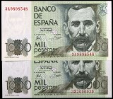 1979. 1000 pesetas. (Ed. E3a) (Ed. 477a). 23 de octubre, Pérez Galdós. 2 billetes, series 3A y 3Z. S/C.