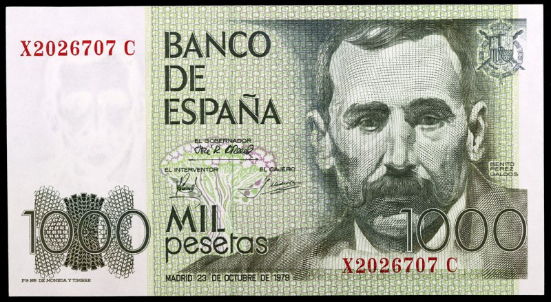 1979. 1000 pesetas. (Ed. E3a) (Ed. 477a). 23 de octubre, Pérez Galdós. Serie X-C...