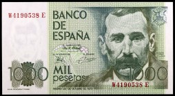 1979. 1000 pesetas. (Ed. E3a) (Ed. 477a). 23 de octubre, Pérez Galdós. Serie W-E. Doblez. EBC+.