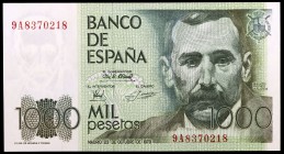 1979. 1000 pesetas. (Ed. E3b) (Ed. 477b). 23 de octubre, Pérez Galdós. Serie 9A, de reposición. S/C.