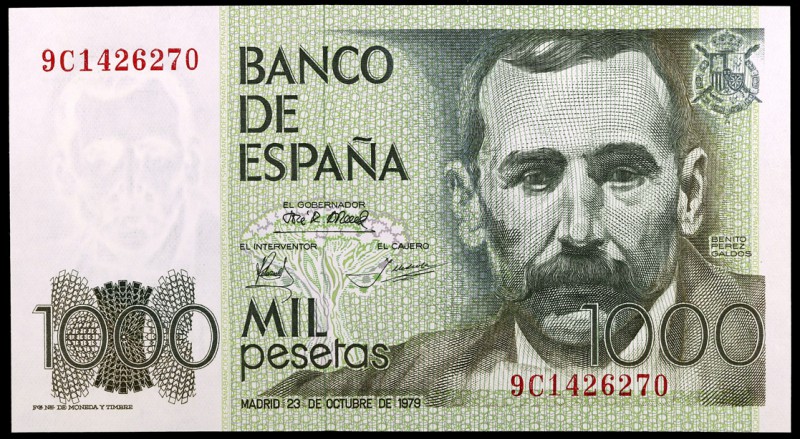 1979. 1000 pesetas. (Ed. E3b var) (Ed. 477b). 23 de octubre, Pérez Galdós. Serie...