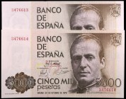 1979. 5000 pesetas. (Ed. E4) (Ed. 478). 23 de octubre, Juan Carlos I. Pareja correlativa, sin serie. S/C.