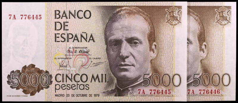 1979. 5000 pesetas. (Ed. E4a) (Ed. 478a). 23 de octubre, Juan Carlos I. Pareja c...