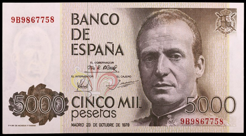 1979. 5000 pesetas. (Ed. E4b) (Ed. 478a). 23 de octubre, Juan Carlos I. Serie 9B...