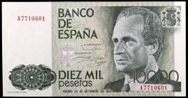 1985. 10000 pesetas. (Ed. E7a) (Ed. 481a). 24 de septiembre, Juan Carlos I / Felipe. Serie A. S/C-.