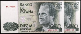 1985. 10000 pesetas. (Ed. E7a) (Ed. 481a). 24 de septiembre, Juan Carlos I/Felipe. Pareja correlativa, serie A. S/C.