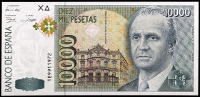 1992. 10000 pesetas. (Ed. E11a) (Ed. 485a). 12 de octubre, Juan Carlos I. Serie 1E. S/C.