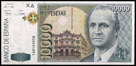 1992. 10000 pesetas. (Ed. E11a) (Ed. 485a). 12 de octubre, Juan Carlos I. Serie 1Q. S/C.