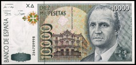 1992. 10000 pesetas. (Ed. E11a) (Ed. 485a). 12 de octubre, Juan Carlos I. Serie 2D. S/C.