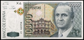 1992. 10000 pesetas. (Ed. E11a) (Ed. 485a). 12 de octubre, Juan Carlos I. Serie 2I. S/C.