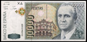 1992. 10000 pesetas. (Ed. E11a) (Ed. 485a). 12 de octubre, Juan Carlos I. Serie 2S. Doblez lateral. S/C.
