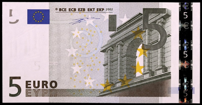 2002. 5 euros. (Ed. EU1) (Ed. 486). Arquitectura clásica. Firma Duisenberg. Seri...
