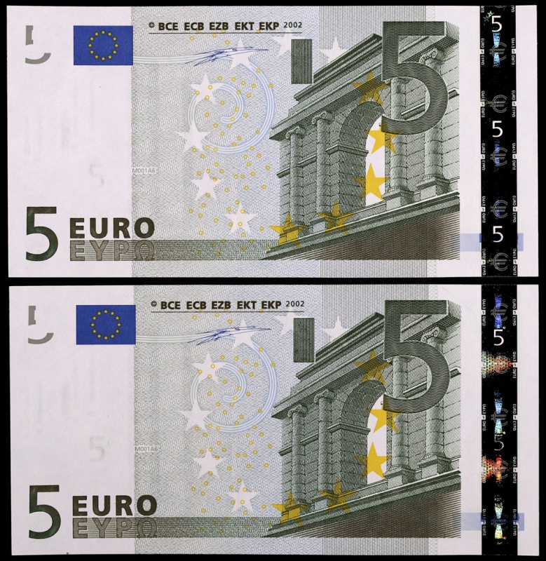 2002. 5 euros. (Ed. EU1) (Ed. 486). Arquitectura clásica. Firma Duisenberg. 2 bi...