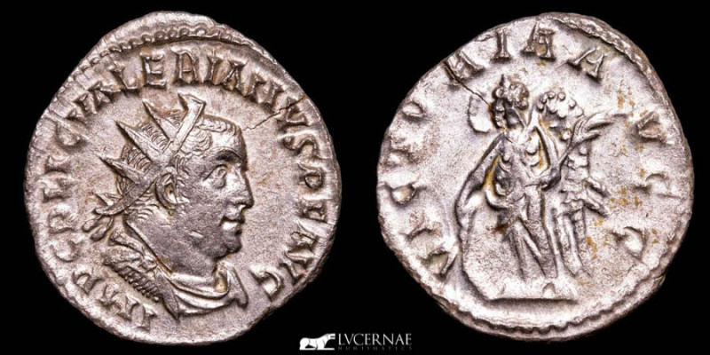 Roman Empire - Valerian I (253-260 A.D.). Silver antoninianus (). Minted in Rome...