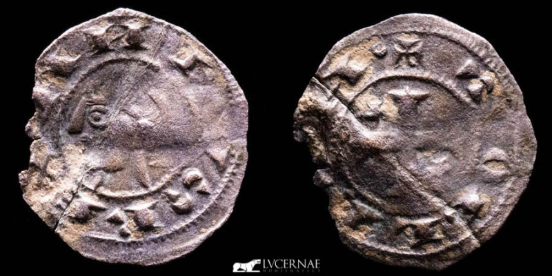 Medieval Spain - Alfonso I of Aragón (1104 - 1134). Billon obol (0,28 g. 14 mm.)...