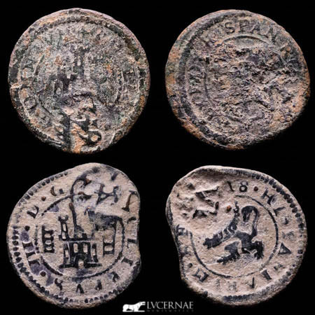 Spain - Austria´s House, Felipe III (1598-1621)

Lot of 2 coins: 4 Maravedis coi...