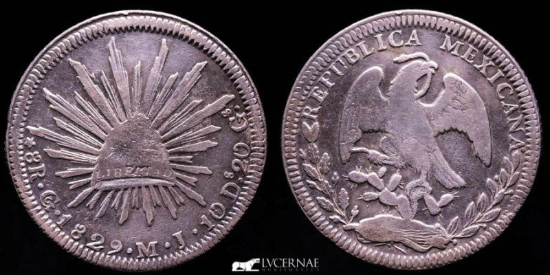 World - Mexican Republic.

Silver 8 reales (26,42 g. 40 mm.). 1829 M·J - Guanaju...