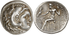 GRÈCE ANTIQUE - GREEK
Macédoine (royaume de), Démétrius Ier Poliorcète (294-288 av. J.-C.). Drachme ND (295-275 av. J.-C.), Milet.
Av. Tête imberbe d'...