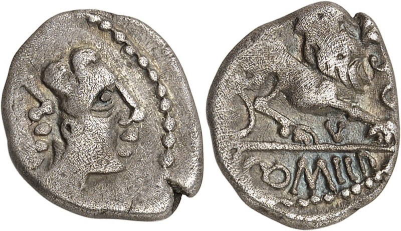 GAULE - CELTIC
Arvernes. Drachme EPOMIIDVOS aux deux portraits et au lion ND (Ie...