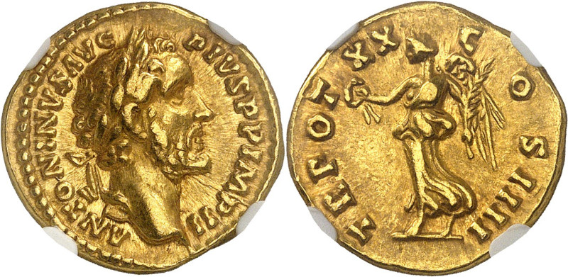 EMPIRE ROMAIN - ROMAN
Antonin le Pieux (138-161). Aureus 156-157, Rome.
Av. ANTO...