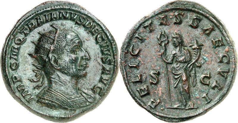 EMPIRE ROMAIN - ROMAN
Trajan Dèce (249-251). Double sesterce 249-251, Rome.
Av...