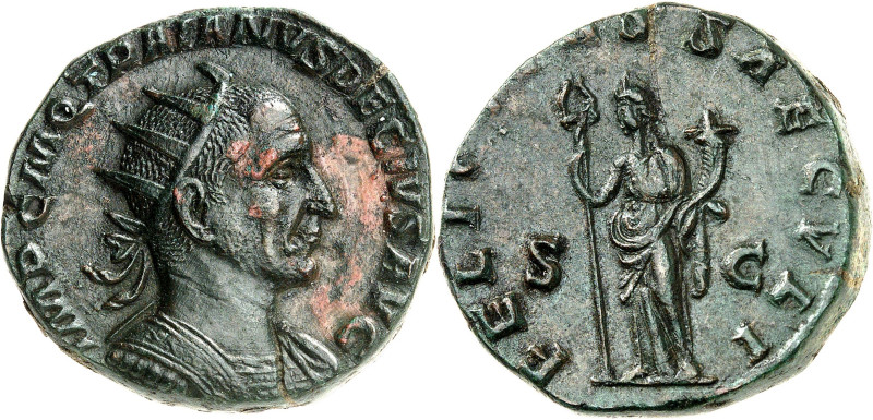 EMPIRE ROMAIN - ROMAN
Trajan Dèce (249-251). Double sesterce 249-251, Rome.
Av. ...